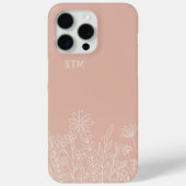 Blush Pink Stijlvolle Retro Wildflower Case-Mate iPhone Case (Achterkant)