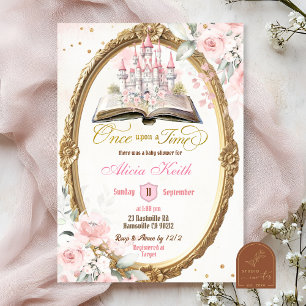 Blush Pink Storybook Baby shower Kaart