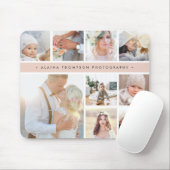 Blush Pink Stripe Photo Collage Muismat (Met muis)