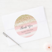 Blush Pink Stripes Baby shower Sticker (Envelop)