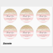 Blush Pink Stripes Baby shower Sticker (Vel)