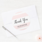 Blush Pink Stripes Business "Dank u" Sticker (Envelop)