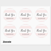 Blush Pink Stripes Business "Dank u" Sticker (Vel)