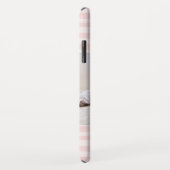 Blush Pink Stripes Monogram Foto gepersonaliseerd Case-Mate iPhone Case (Achterkant/rechts)