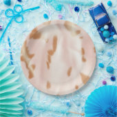 Blush Pink Tan Southwest Faux Cowgirl Koeienhuid Papieren Bordje (Feest)