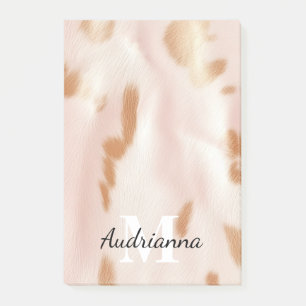 Blush Pink Tan Southwest Faux Koeienhuid Cowgirl Post-it® Notes
