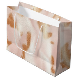 Blush Pink Tan Southwest Faux Koeienhuid Groot Cadeauzakje