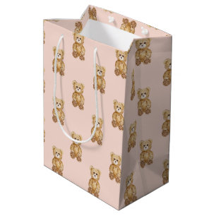 Blush Pink Teddy Bear Meisje Baby shower Medium Cadeauzakje