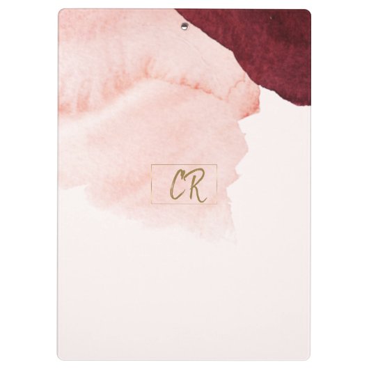 Blush Pink Terra Cotta Abstract Monogrammed Klembord (Achterkant)