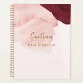Blush Pink Terra Cotta Abstract Monogrammed Planner (Voorkant)