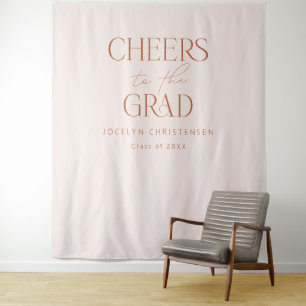 Blush Pink Terracotta Modern Afstudeerder Foto Ach Wandkleed