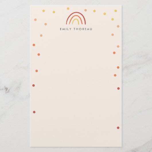 Blush Pink Terracotta Rainbow Aangepast op maat Briefpapier (Voorkant)