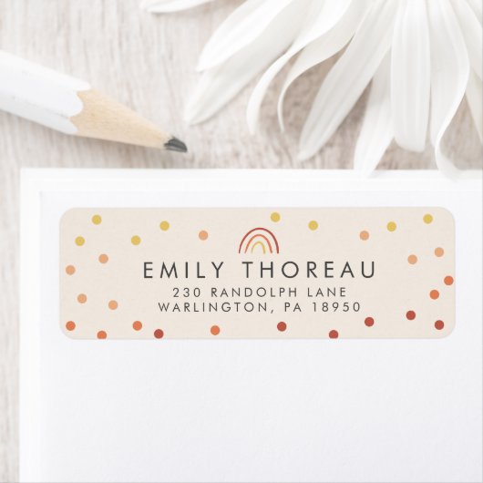 Blush Pink Terracotta Rainbow Cute Girly Etiket (Insitu)