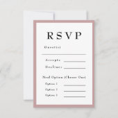 Blush Pink Timeless Wedding RSVP Kaartje (Voorkant)
