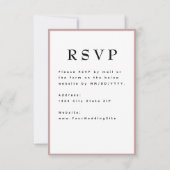 Blush Pink Timeless Wedding RSVP Kaartje (Achterkant)