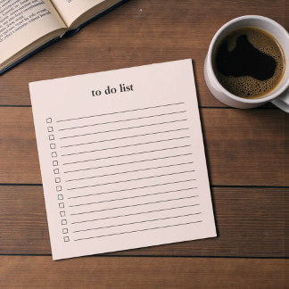 Blush Pink To Do List Minimalist Teacher Simple Notitieblok