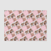 Blush Pink Trendy Fotocollage met Monogram Tissuepapier (Voorkant)