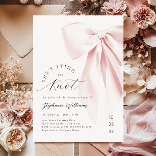Blush Pink Tying the Knot Vrijgezellenfeest Kaart