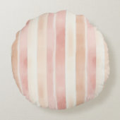 Blush Pink Umbrellas Stripes Rond Kussen (Achterkant)