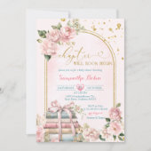 Blush Pink Une Nouvelle Invitation Baby shower Cha (Devant)