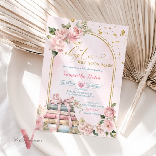 Blush Pink Une Nouvelle Invitation Baby shower Cha