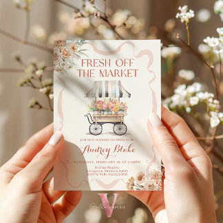 Blush Pink van de Markt Bruids Douche Uitnodiging