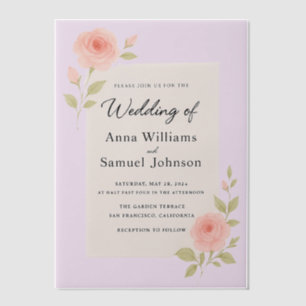 Blush pink vellum uitnodiging
