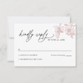 Blush Pink Victorian Floral Wedding RSVP Card (Devant)