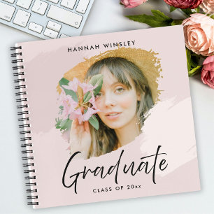 Blush Pink Voeg je foto toe Aangepast Afstuderen G Notitieboek