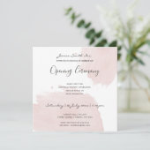 BLUSH PINK WATERVERF BRUSHSTROKE OPENING CEREMONY KAART (Staand voorkant)