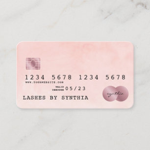 Blush Pink Waterverf Credit Kaart Style Visitekaartje