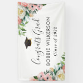 Blush Pink Waterverf Floral Gradual Party Spandoek (Verticaal)