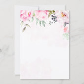 Blush Pink Waterverf Floral Peony Wedding Kaart (Achterkant)