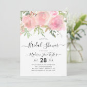 Blush Pink Waterverf Floral Script Vrijgezellenfee Kaart (Staand voorkant)