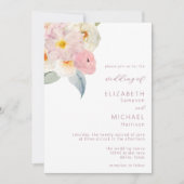 Blush Pink Waterverf Floral Weddenschap Kaart (Voorkant)