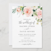 Blush Pink Waterverf Floral Wedding Kaart (Voorkant)