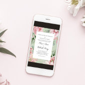 Blush Pink Waterverf Floral Wedding Kaart