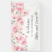 Blush Pink Waterverf Floral Wedding Spandoek (Verticaal)