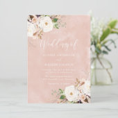 Blush Pink Waterverf Flowers Weddenschap Kaart (Staand voorkant)