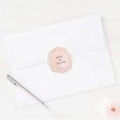 Blush Pink Waterverf Gem Couples Weddenschap Ronde Sticker (Envelop)