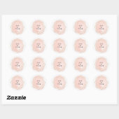 Blush Pink Waterverf Gem Couples Weddenschap Ronde Sticker (Vel)