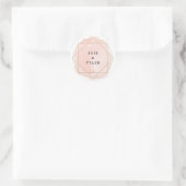 Blush Pink Waterverf Gem Couples Weddenschap Ronde Sticker (Tas)