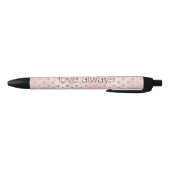 Blush Pink Waterverf Gold Hearts Zwarte Inkt Pen (Bodem)