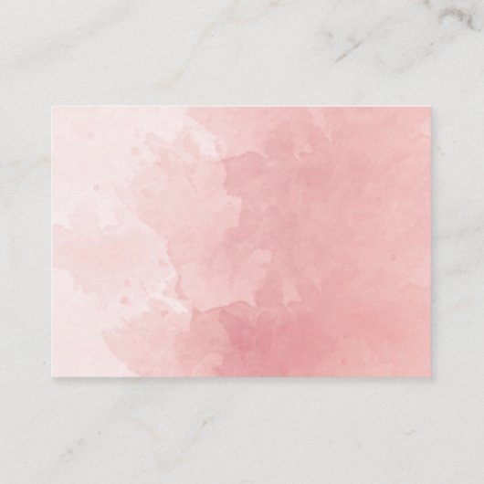 Blush Pink Waterverf Monogram Weddenschap Website Informatiekaartje (Achterkant)