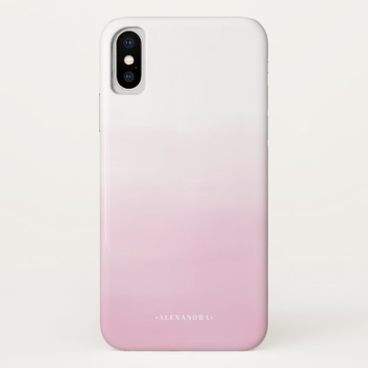 Blush Pink Waterverf Ombre gepersonaliseerd Case-Mate iPhone Case (Achterkant)