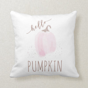 Blush Pink Waterverf Pumpkin Pillow Hallo Pumpkin Kussen