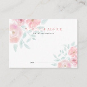 Blush Pink Waterverf Roos Baby shower Advies Kaart