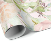 Blush Pink Waterverf Roos Bloem Bloem Cadeaupapier (Rol Hoek)