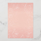 Blush Pink Waterverf Roos Gold Quinceañera Folie Uitnodiging (Achterkant)