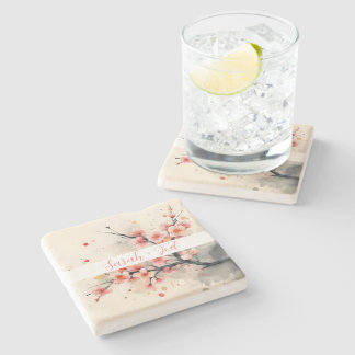 Blush Pink Waterverf Sakura Wedding Stone Onderzet Stenen Onderzetter